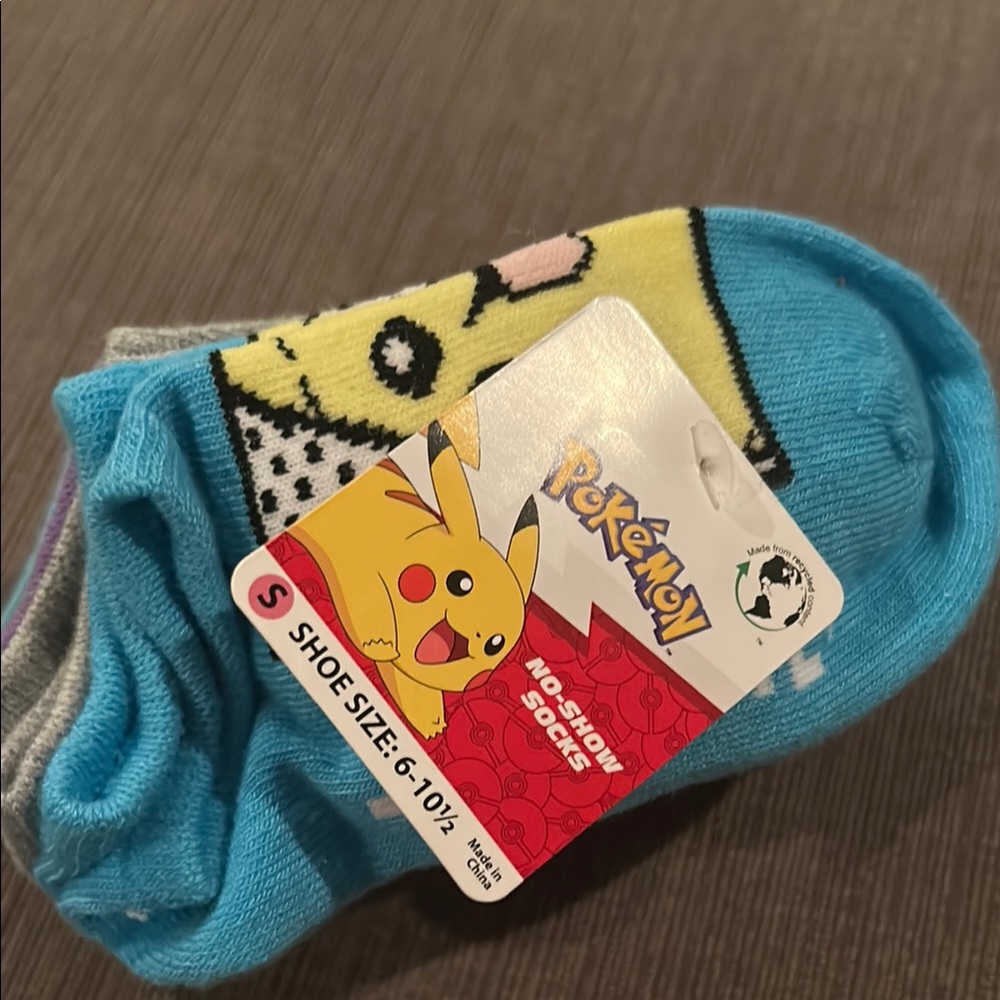 POKEMON Toddler No-Show Socks 6 pairs